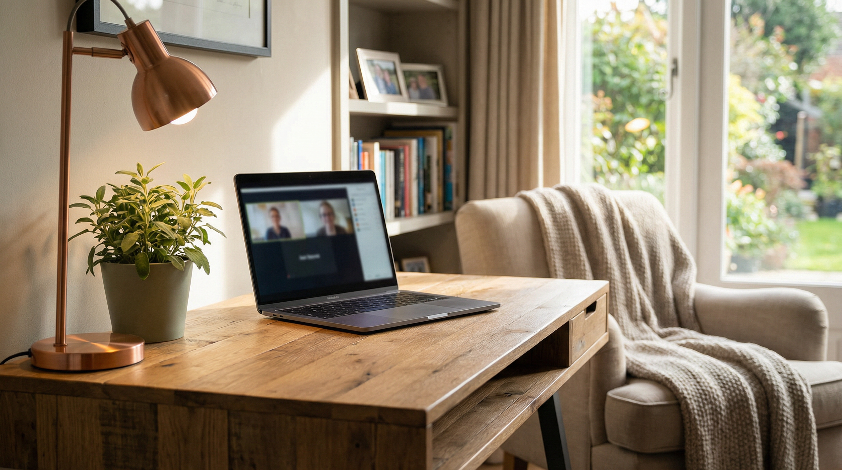 Comfortable home office for telemedicine